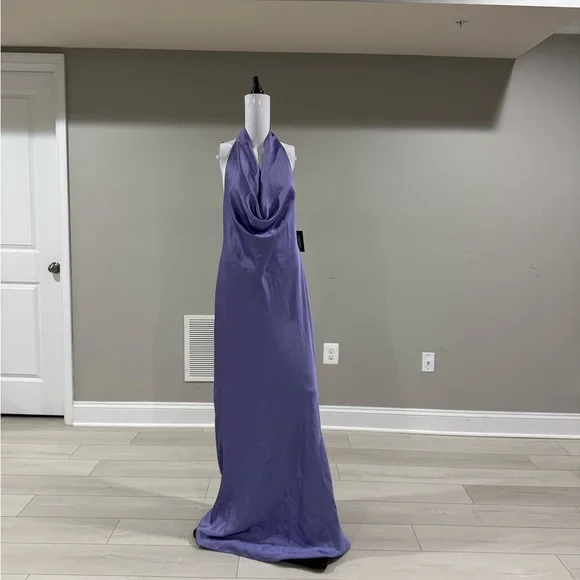 $325 NORMA KAMALI
Women's Bias-cut Satin Halter Gown In Lilac size Xl - Picture 3 of 8
